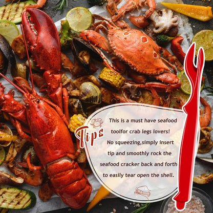 12Pcs Set Crab Legs Crackers, Crab Tools Crackers Picks Tools for Lobster, Crawfish, Prawns, Shrimp, Easy Opener