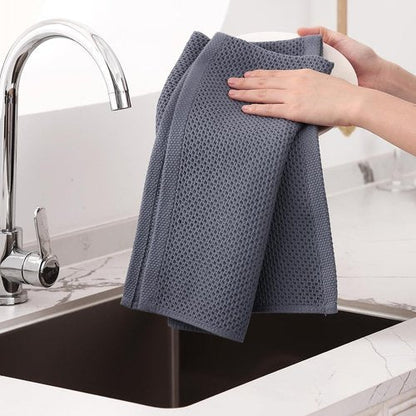 Homaxy Kitchen Dish Towels - Ultra Soft 100% Cotton Waffle Weave, Quick Drying, 20x28 Inches, 12-Pack, Dark Grey