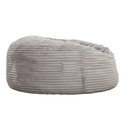 Traditional 72 in. Oversized Velour Memory Foam Bean Bag, Living Room Round Lounger Sofa Chair, Light Gray