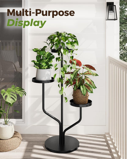 3 Bamworld Tier Plant Stand Indoor Outdoor Metal Plant Shelf for Multiple Plants Pots Tier Tall Flower Holder