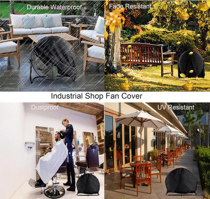 Waterproof & Dustproof Industrial Floor Fan Cover for Most 18" 20" High Velocity Electric Shop and Home Fans