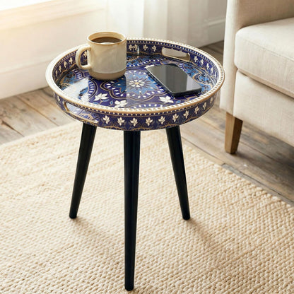 17.7 Inch Gesodant Plastics Tray with Detachable Three Wooden Legs, Versatile Side Table with Tray Design, Perfect