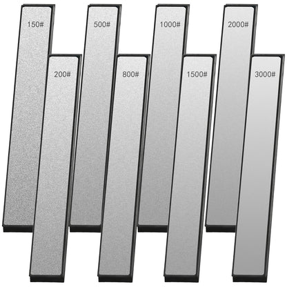 8 Pcs Diamond Knife Sharpening Stones, Knife Sharpener Fixed-Angle Kit, Professional Whetstone Set With Base 150/200/500/800/1000/1500/2000/3000 Grit