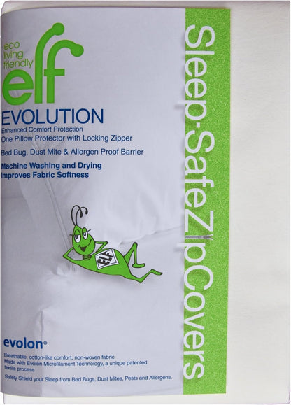 Evolon Sleep Safe Zipper Cover Pillow Protector, Standard Size