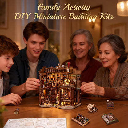 SUNNINO Book Nook Kits for Adults, DIY Miniature Dollhouse Kit 3D Wooden Puzzles for Adults and Beginners with Led Light, Book Nook Bookshelf Decor Craft Gifts for Family Friends (Dreamy Book Hall)