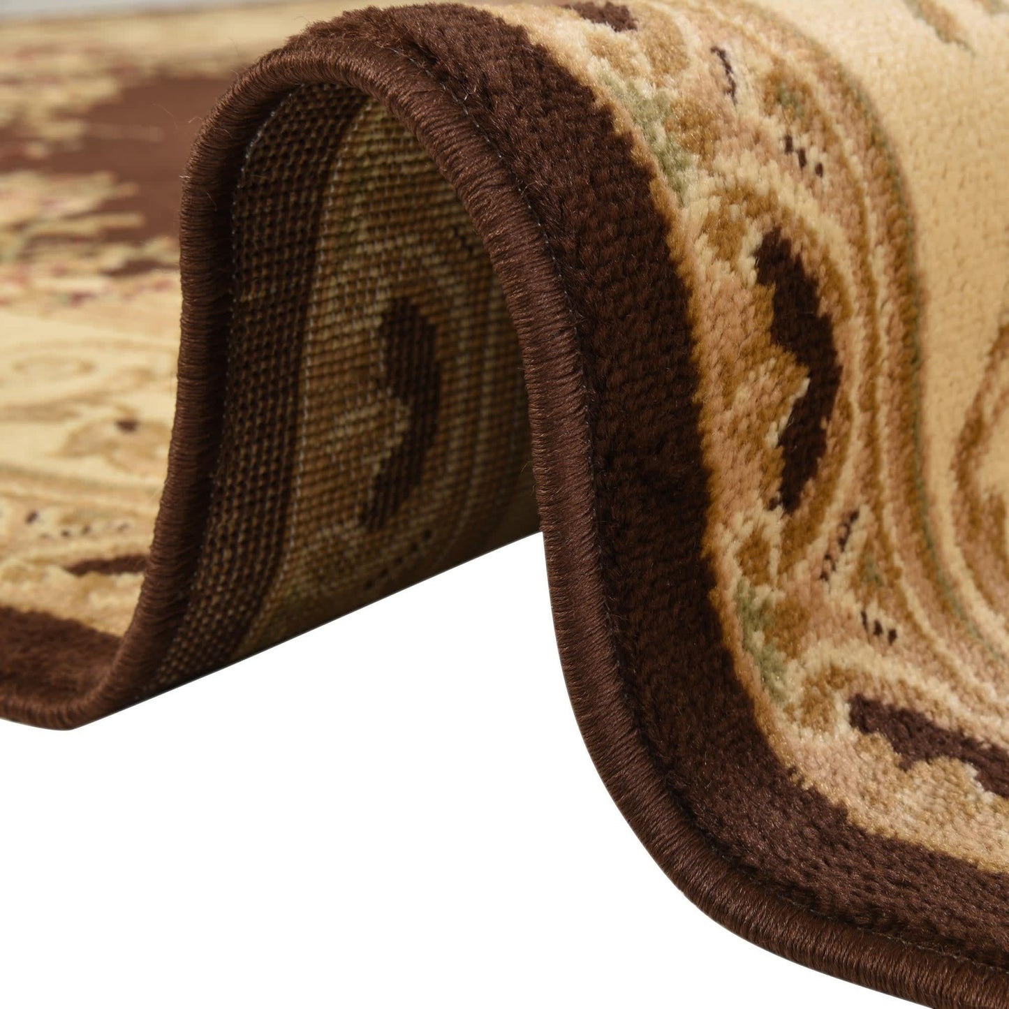 Unique Loom Versailles Collection Traditional Classic Floral Motif Area Rug (10' 0 x 13' 0 Rectangular, Brown/ Ivory)