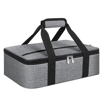 MIAOJIE Insulated Casserole Carrier, Portable Casserole Carrier for Hot or Cold Food Lunch Tote Warmer or Cooler Bag, Lasagna Lunch Bag for Potluck Parties- Fits 9" x 13" Baking Dish-Grey