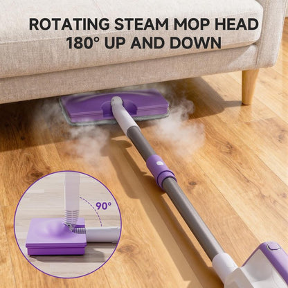 AAOBOSI Steam Mop, 1300W Powerful Detachable Handheld Steamer with 350ml Tank, 11 Multi-purpose Accessories, 23FT Power Cable, Steam Mops for Floor Cleaning, Tiles, Windows, Carpets, Furniture