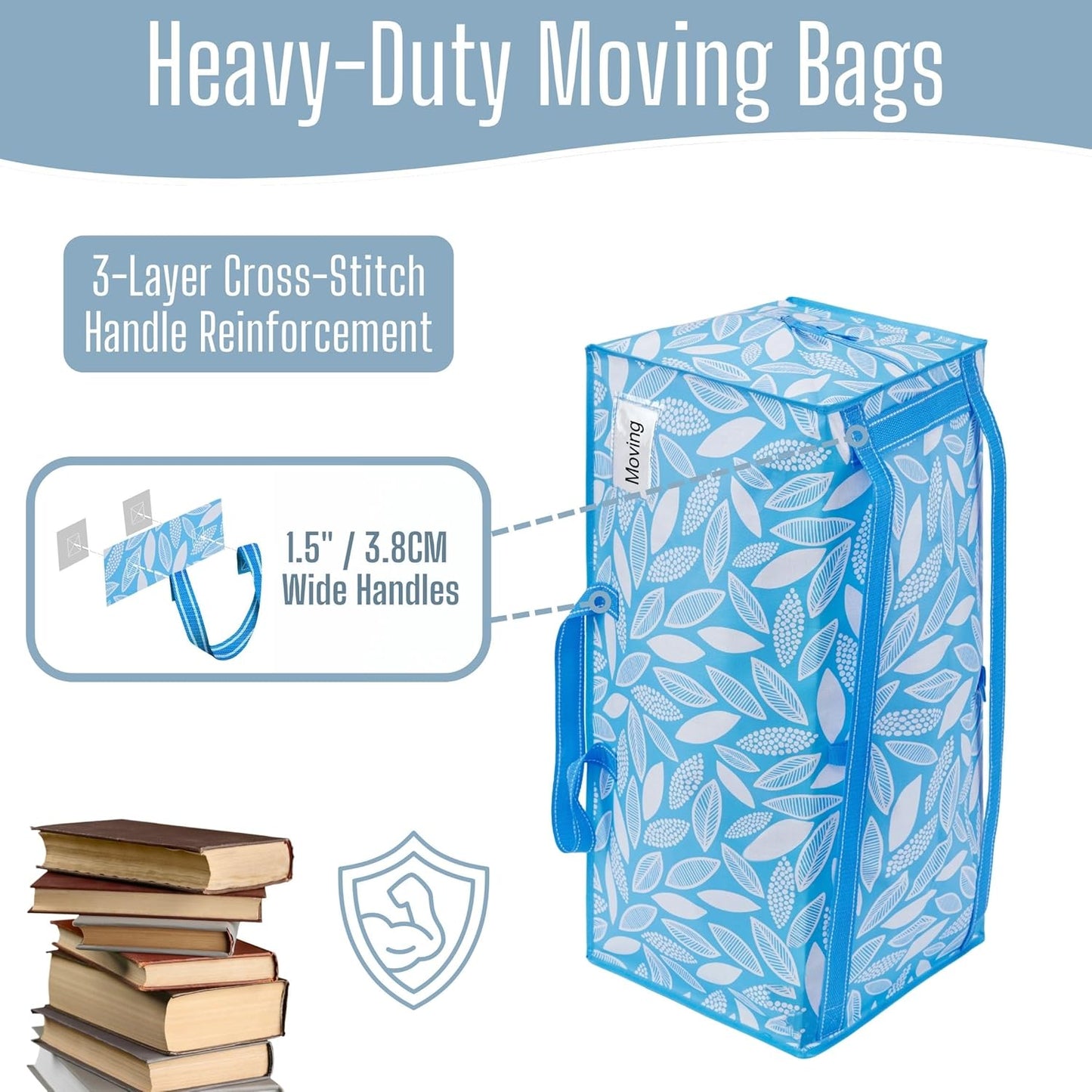 VENO Heavy Duty Moving Bags - 8 Pack Extra Large with Backpack Straps & Zippers for College Dorm Essentials