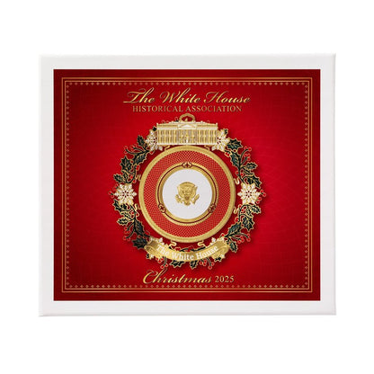 Official 2025 White House Christmas Ornament – Honors 150 Years of White House State Dinners, 24k Gold-Finished Brass, Includes Ribbon & Booklet, Collectible Gift in Keepsake Box, Made in USA
