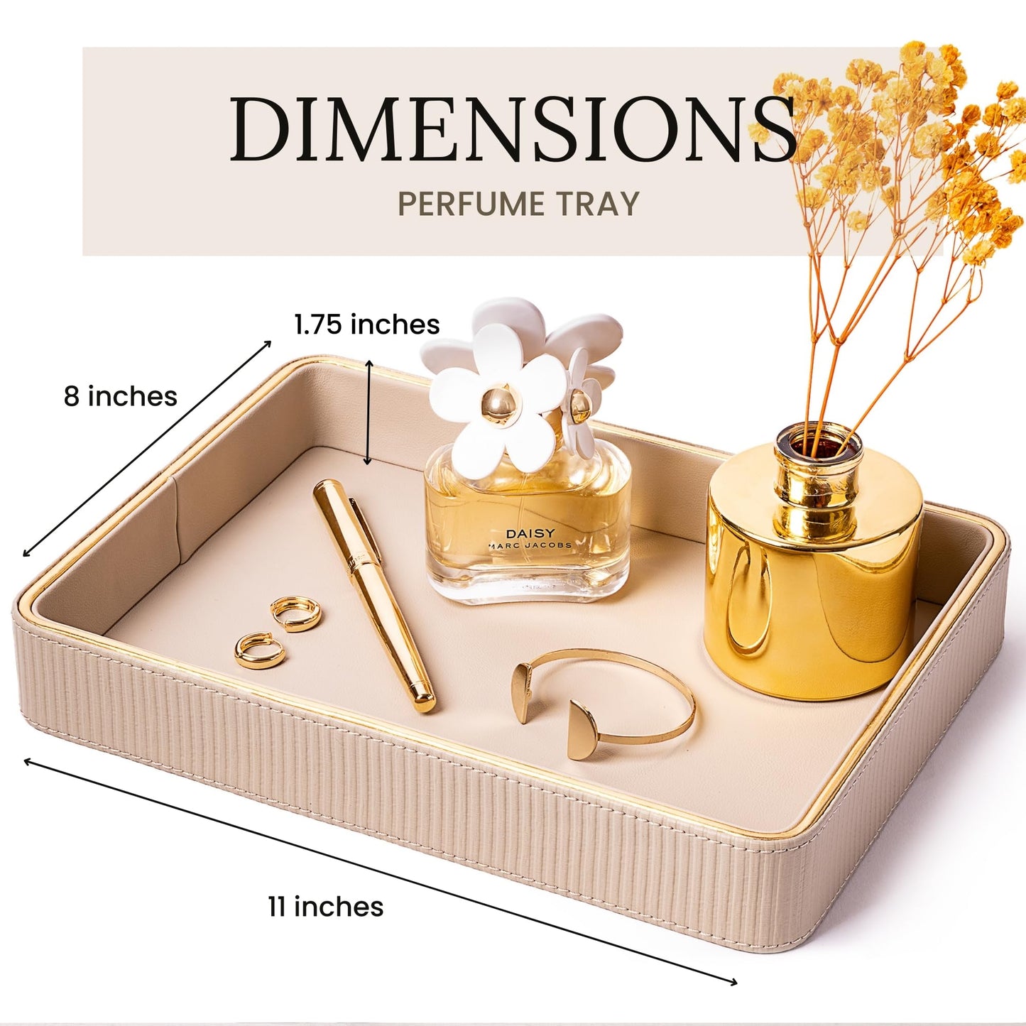 Perfume Tray Valet Tray Night Stand Bedside Organizer| Perfume Organizer Catchall| Perfume Trays for Dresser Vanity Tray for Dresser Countertop| Perfume Holder| Nightstand Organizer Women