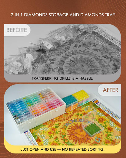 YBUTVY Diamond Art Trays with Lids, 30PCS Diamond Painting Trays with Lids ＆ Diamond Painting Storage, Diamond Painting Accessories for Diamond Art Beads (1 Pack)