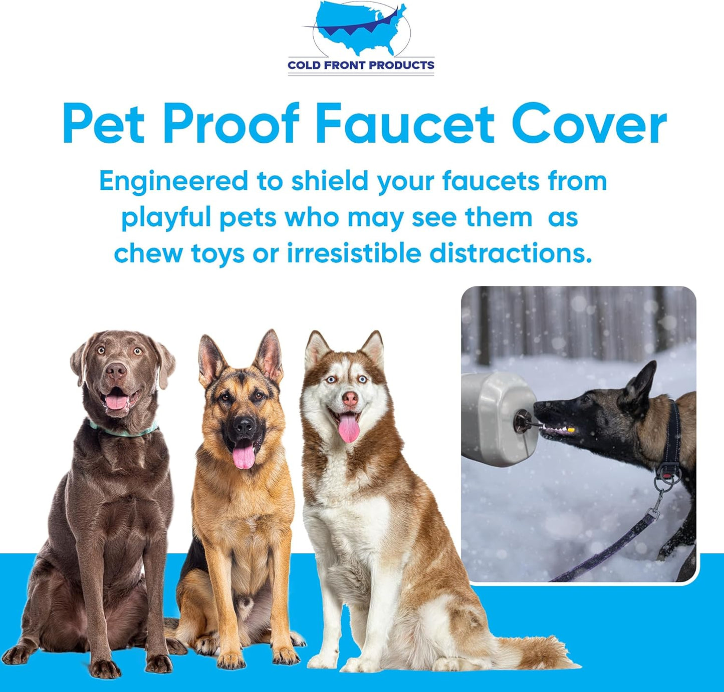 5.5" 6.5" 5.0" (Pack 2, Cold Front Product Metal Faucet Cover - Pet Proof Outdoor Faucet Covers - Hose Bib Covers