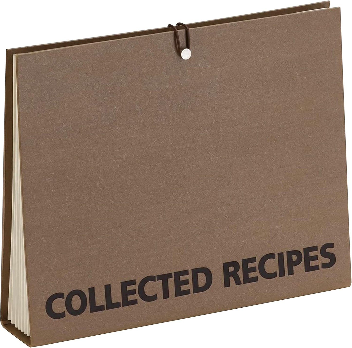Meadowsweet Kitchens Recipe Binder - Accordion Style File Organizer for Recipes, Brown & Metallic