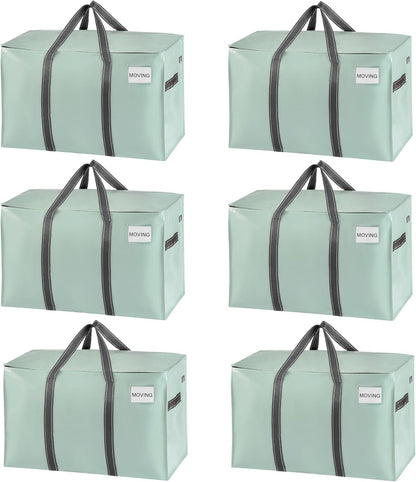 VENO Heavy Duty Moving Bags - Extra Large, Foldable Storage Solution with Reinforced Handles & Strong Zippers | 6 Pack
