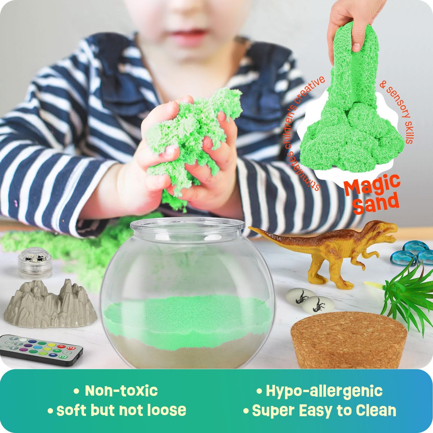 LAOESE Dinosaur Toys for Kids - Dinosaurs Terrarium Kit for Kids - Birthday Gifts for Boys Ages 4 5 6 7 8-12 Year Old - DIY Dino Toys for Boys - Arts and Crafts Kit for Kids