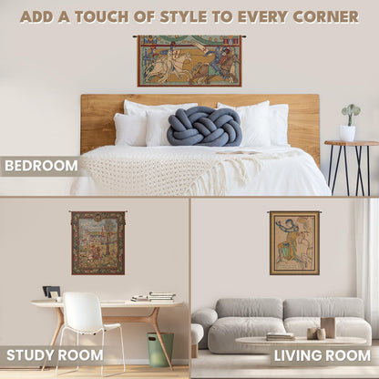 C Charlotte Home Furnishings Inc Croise Genoux Belgian Tapestry Wall Hanging | Viscose Cotton and Polyester Blend Wall Art | 33 in. x 27 in | Home Decor Accents