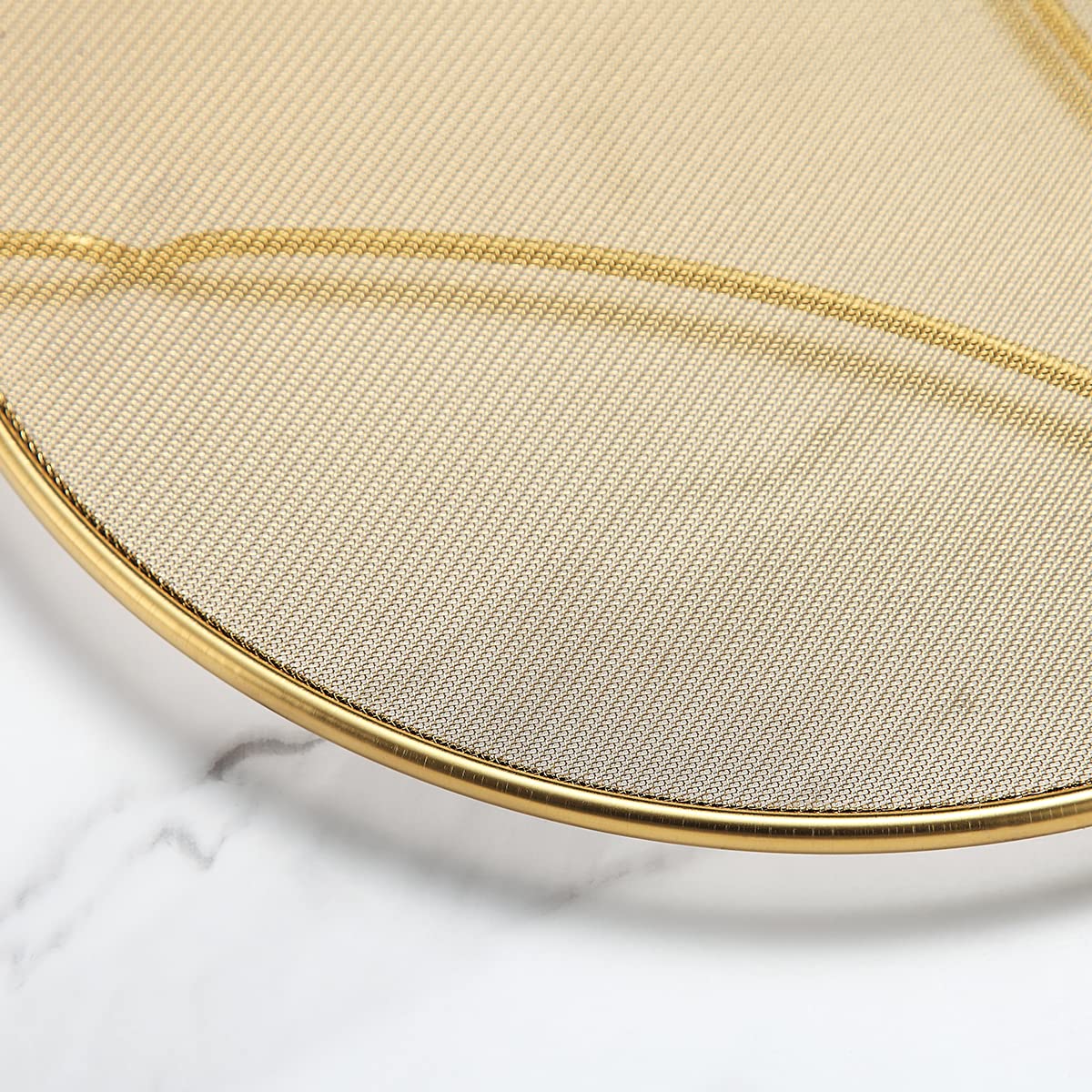 Evanda 12" Gold Splatter Screen for Cooking, Stainless Steel Fine Mesh for Frying Pan, Grease Guard for Pan to Stop Hot Oil Splatter, Protect the Skin From Burns, Safe Cooking Lid