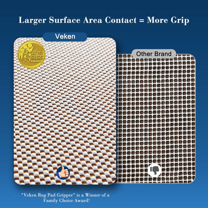 Veken Rug Pad Gripper - Non-Slip 6x9 Ft Mat for Hardwood & Tile Floors | Thick Anti-Skid Design