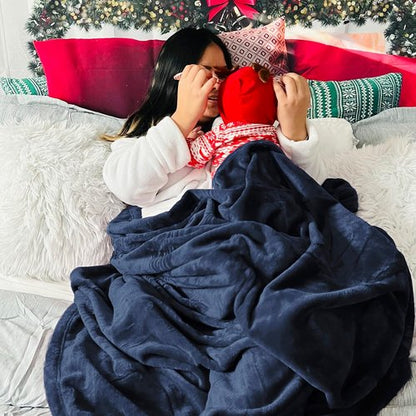 Bedsure GentleSoft King Size Navy Blue Fleece Blanket - Soft, Lightweight, Plush Microfiber, 108x90 Inches