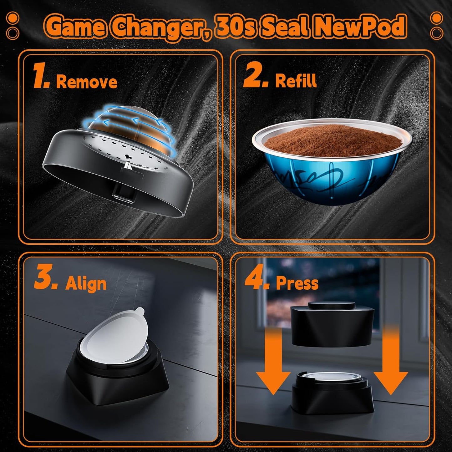 Aluminum Foil Lids for Reusable Vertuo Pods, Upgraded 96 PCS Thick Foil Seal Cover for Nespresso Refill Kit