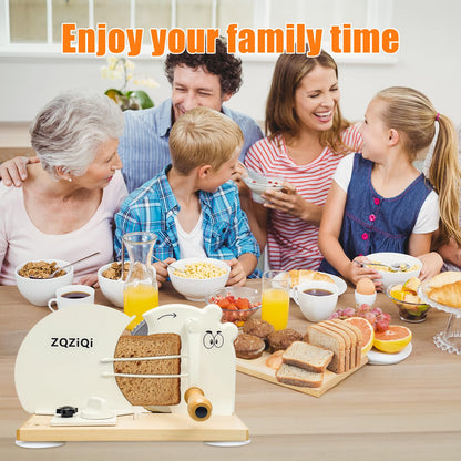 Manual Bread Slicer for Homemade Sourdough Bread with Strong Suction Cup,Adjustable Thickness Bread Cutter for Homemade Bread,Hand Crank Bread Slicer with Scale Line & Stainless Steel Serrated Blade