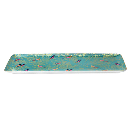 Portmeirion Sara Miller London Chelsea Sandwich Tray | 14 Inch Serving Tray for Appetizers and Snacks | Made of Fine China with Gold Detail | Handwash Only