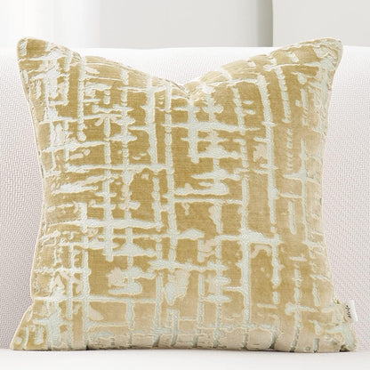 20x20 Inch Alerfa Square Geometrical Plaid Striped Cut Velvet Throw Pillow Cover Luxury Modern Decorative Accent Pillow