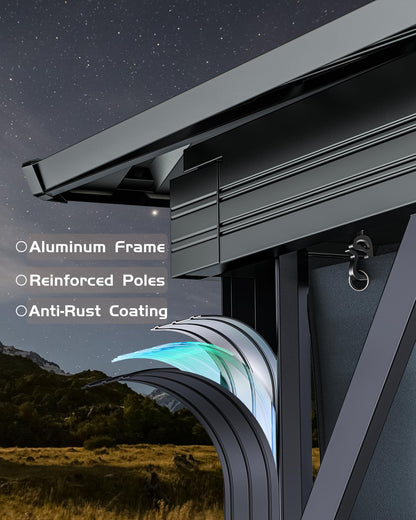 GarveeLife Outdoor Gazebo 12x18 Hardtop, Pergolas and Gazebos Clearance, Aluminum Frame Pavilion with Double Roof, Canopy Tent, Mosquito Netting & Privacy Curtains for Patio, Garden, Deck