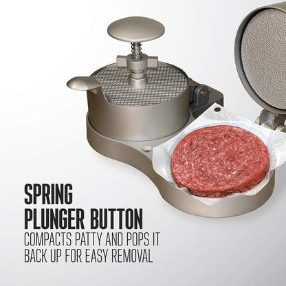 Weston Burger Press, Makes 4 1/2" Diameter Patties for Hamburger, Crab Cakes, Sausage, 1/4lb to 3/4lb, with Spring Ejector for Easy Removal, Double, Non-stick Heavy-Duty Cast Aluminum (07-0701)