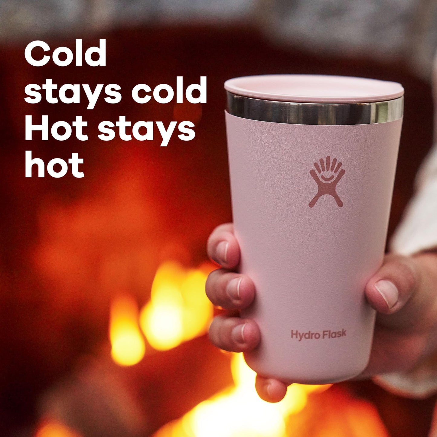 Hydro Flask All Around Tumbler Press-In Lid, Insulated Travel Mug, Stainless Steel Coffee Cup 16 Oz Tonal Birch Gray