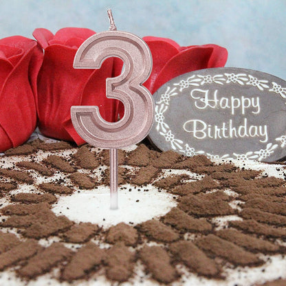 Luter Happy Birthday Cake Candles Number 6, Rose Gold Glitter Birthday Candle Cake Topper Decoration for Kids Adults