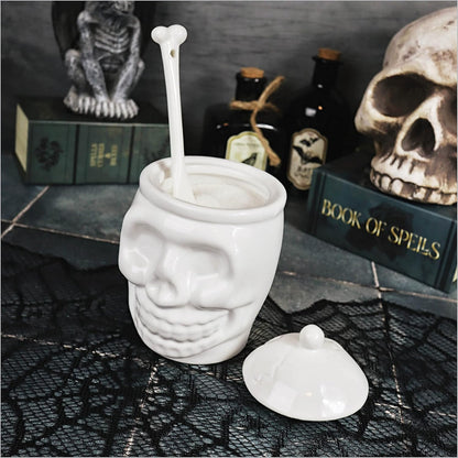 BELL BOOK AND CANDLE Sugar Skull Sugar Bowl - 12 Oz - Goth Valentines Day Decor, Spooky Gifts, Witchy Gifts