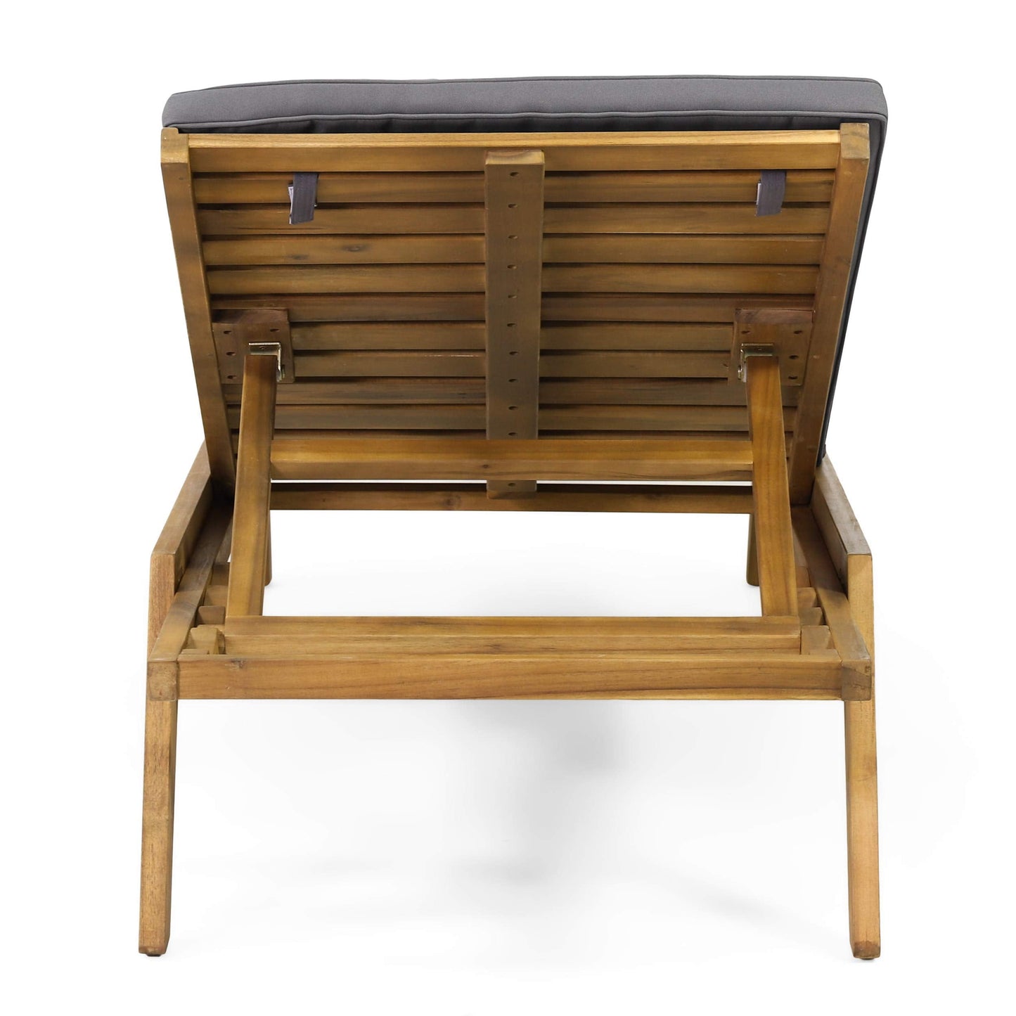 Christopher Knight Home Caily Outdoor Chaise Lounge with Cushions - Acacia Wood - Teak/Dark Gray (Set of 4)