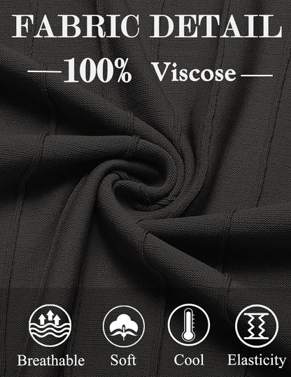 COOFANDY Mens Knit Shirt Casual Short Sleeve Crew Neck T Shirts Ribbed Summer Shirts Slim Fit Black