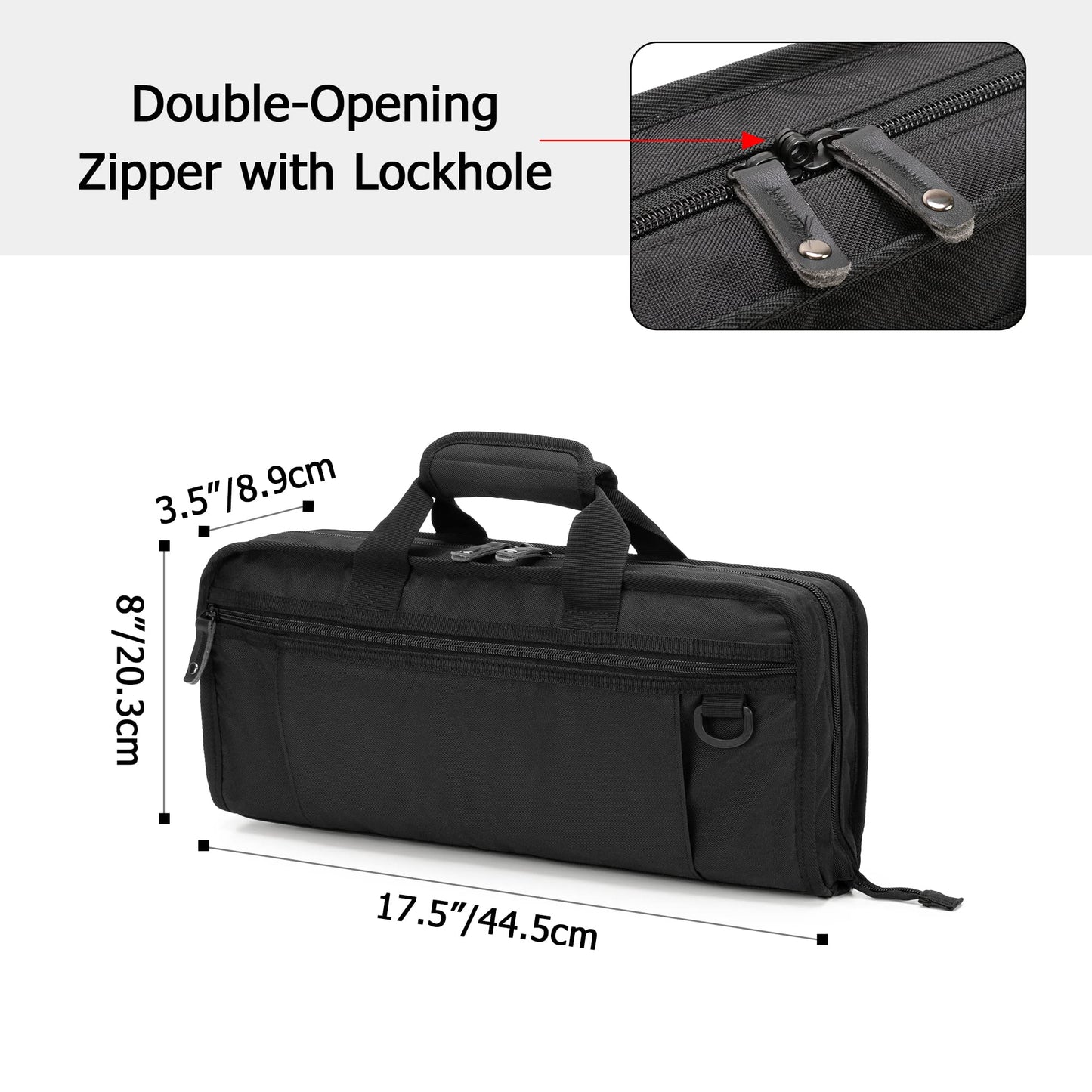 samdew Chef Knife Bag with Lockhole & 17 + 6 Slots, Chef Bag for Knife Storage, Travel Knife Roll for Professional Chefs, Knife Carrying Case Knife Carrier for Kitchen Utensils, Bag Only