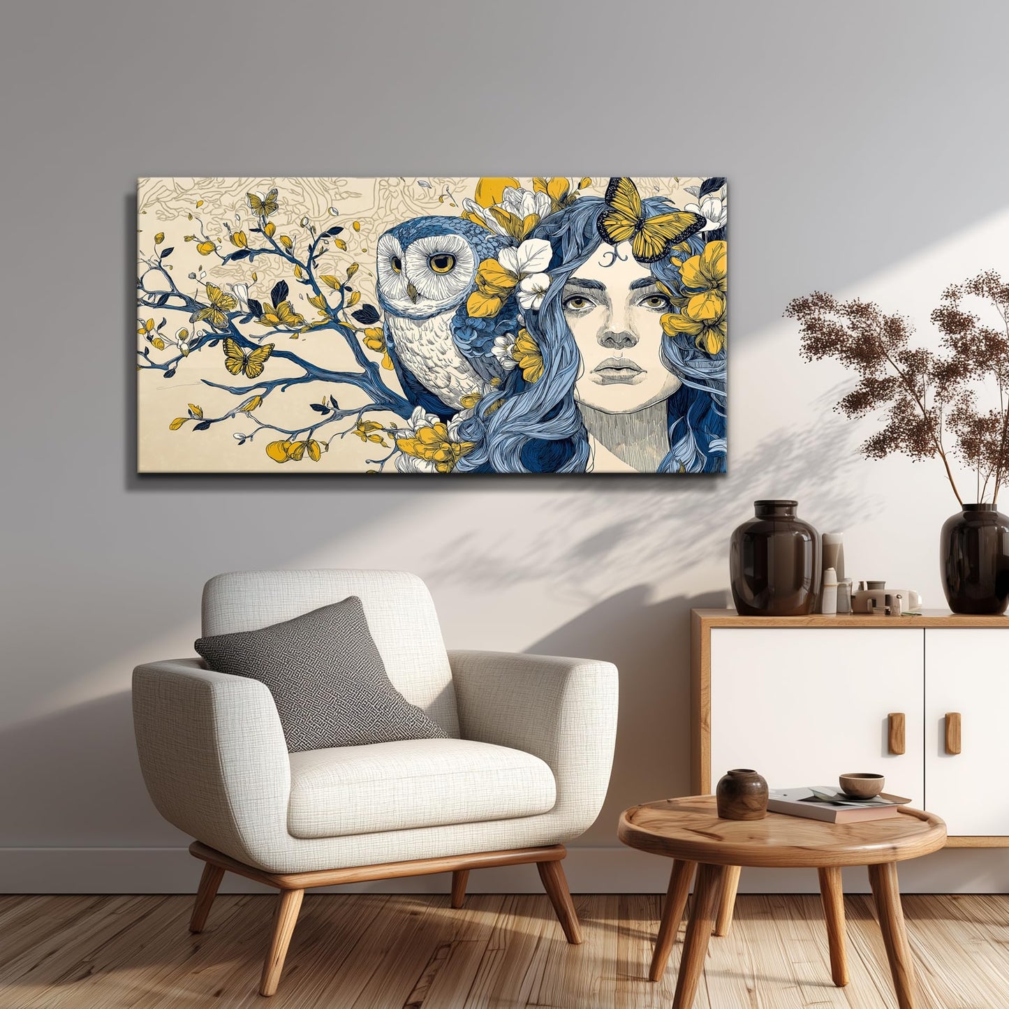 WLWBINTING Eclectic Wall Decor Feminine Wall Art Bedroom Wall Decor For Women Unique Wall Decor Abstract Art Large Boho Wall Art For Living Room Office Woman Picture Paintings Pop Art Home Decor