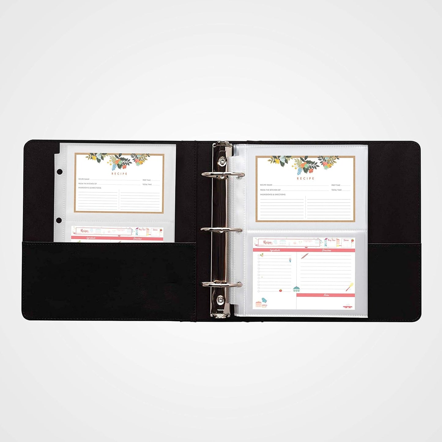 Recipe Card Protectors, 8.5x6.8 Inch Sleeves for Mini Binders, 30 Count, 4x6 Index Card Refill Sheets