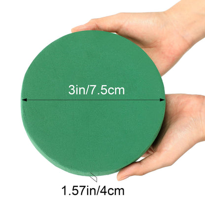 Boao 24 Pieces Round Floral Foam, Wet Floral Foam Bricks Green Flower Foam DIY Flower Arrangement Kit for Wedding, Party Decoration (3 Inch)