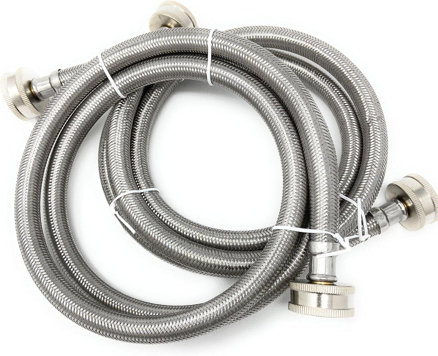 Premium Stainless Steel 6ft Washing Machine Hoses Burst Proof Leak Proof 2 Pack for Hot Cold Water