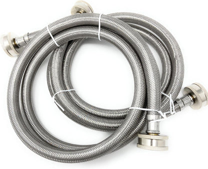 Premium Stainless Steel 6ft Washing Machine Hoses Burst Proof Leak Proof 2 Pack for Hot Cold Water