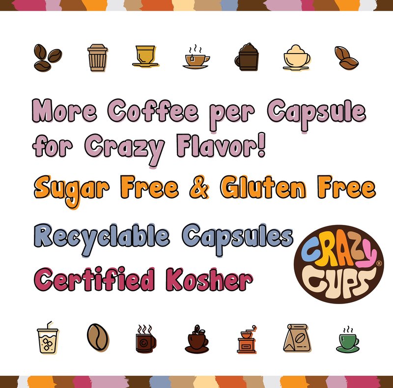 Crazy Cups Decaf Blueberry Coffee Pods Variety Pack, Decaf Magic Berries Hot or Iced Flavored Hot or Iced Coffee Pods, Single Serve Recyclable Pods Compatible With Keurig K Cup Brewers, 24 Count
