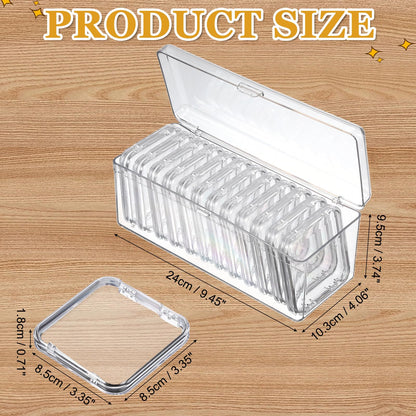 YELARXI Acrylic Jewelry Box Organizer, Bead Organizer with 12Pcs Small Boxes Clear Bead Storage Portable - Fitting for (Travel/DIY Jewelry/Earrings) 1Set & 9.5"x4"x4" & Transparent