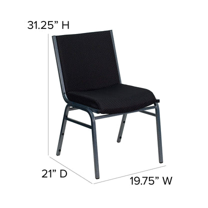 Flash Furniture 4 Pack HERCULES Series Heavy Duty Black Dot Fabric Stack Chair
