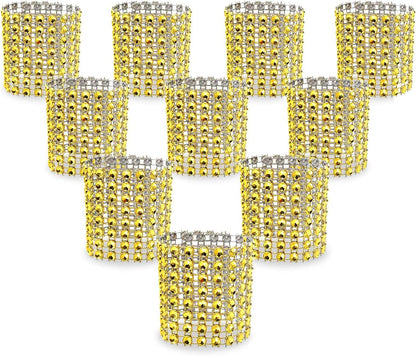 KPOSIYA Napkin Rings - Pack of 60 Rhinestone Diamond Adornment for Weddings and Holiday Parties