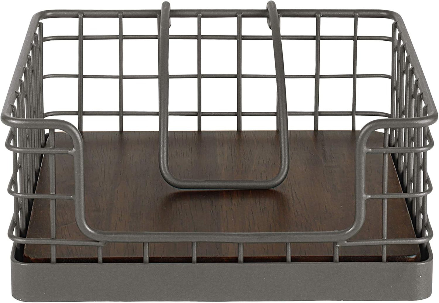 Spectrum Madison Weighted Napkin Holder - Industrial Gray Dispenser & Décor for Kitchen, Dining Room, Outdoor