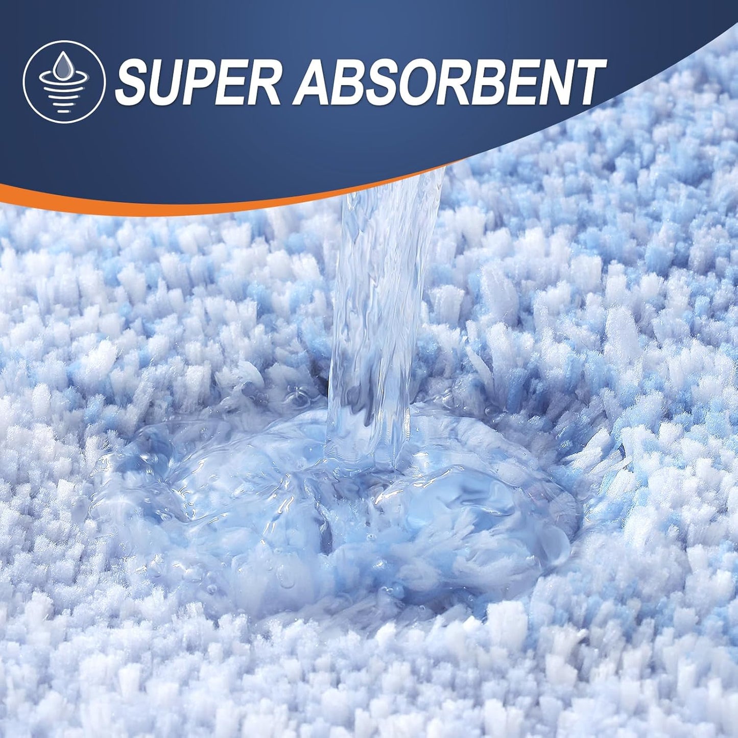 OLANLY Large Bathroom Rugs - Extra Soft Microfiber Mat 45x27 | Quick Dry, Washable, Light Blue