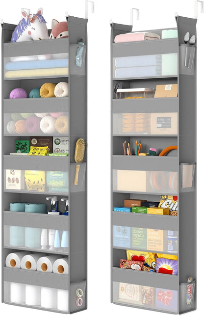 Set 2 5 5-Tier URDH008G01 SONGMICS Over The Door Organizers, of Hanging Door Organizers with Large Pockets, Fabric
