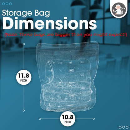 Albino Monkey Reusable Silicone Sous Vide Bag - 1 Gallon, 135oz. XXL - 1 pcs Food Storage Bag, Freezer Container, Zero Waste Alternative for Sous Vide Cooker, Kitchen Organization, and Meal Prep Bags