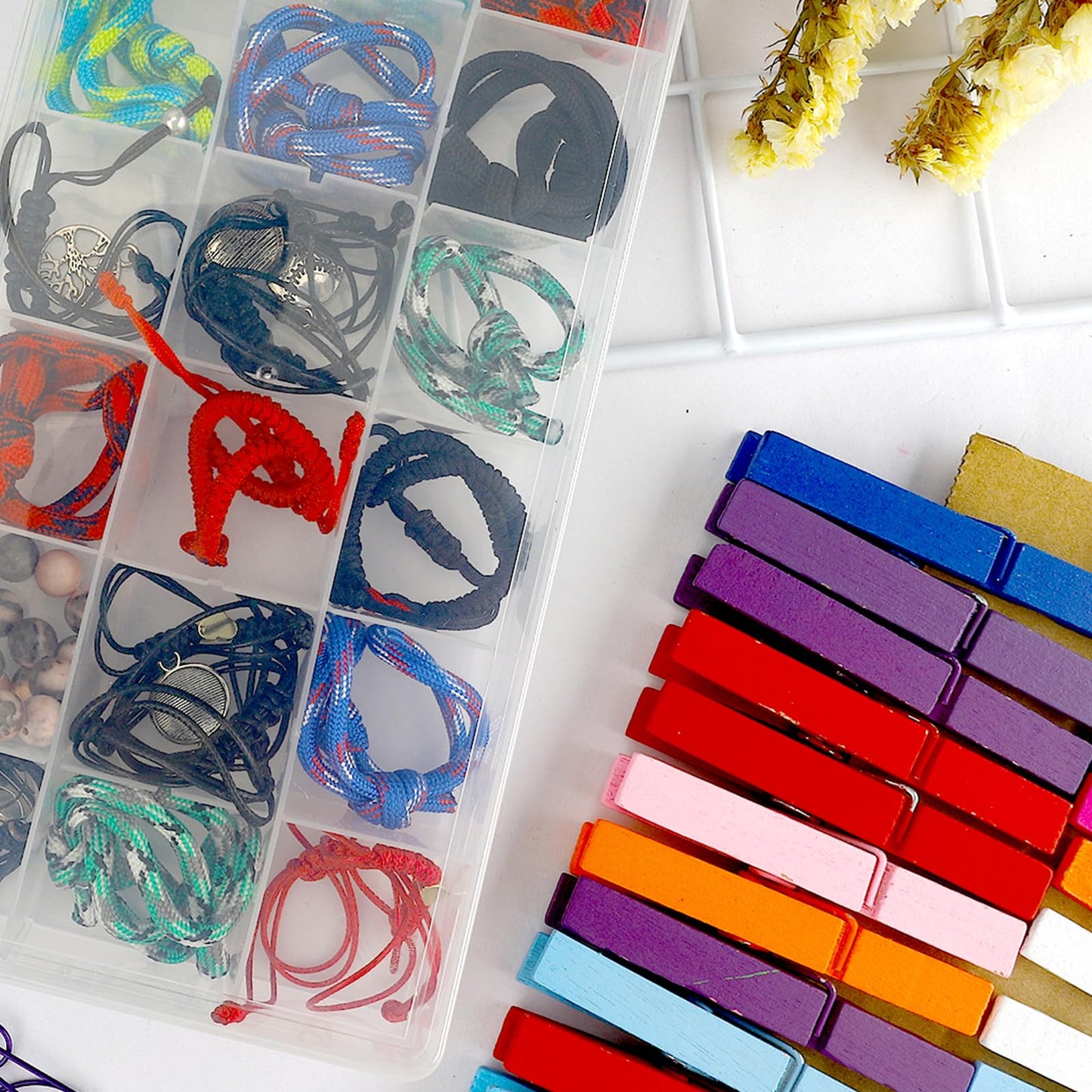 OALCQ 36 Grids 2 Pcs Bead Organizer and Storage Tackle Box for Rock Collection, Washi Tape, Small Items - Plastic Container